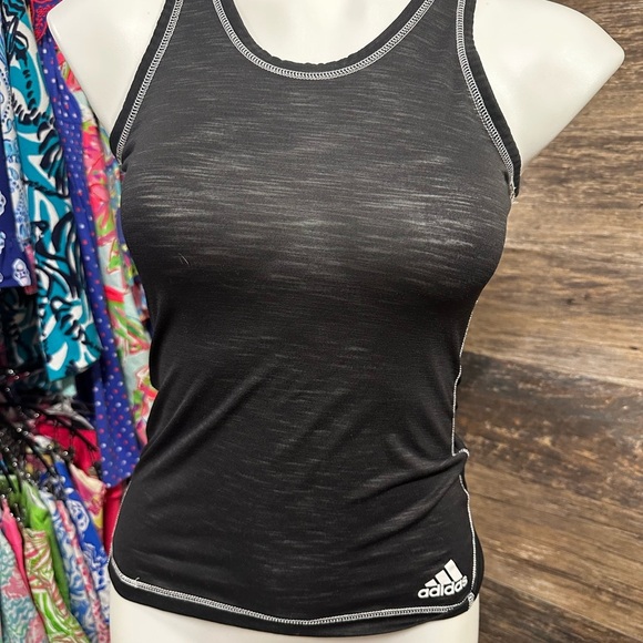 Adidas Black Sleeveless Fitted Tank Top - Picture 1 of 4